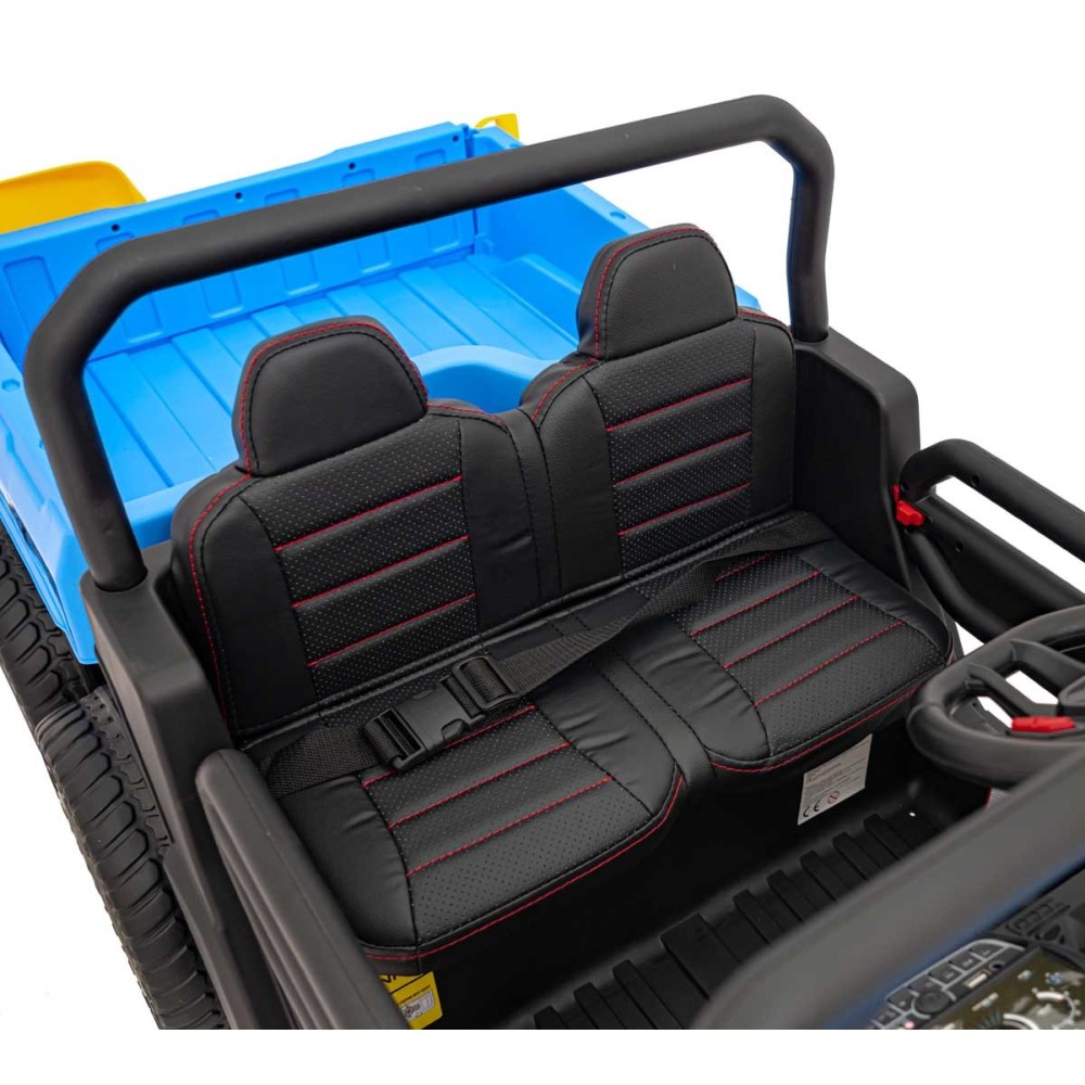 JOKO Elektrické autíčko s Elektricky vyklápacou vlečkou Pick-Up Speed 900, EFEKT Hojdania, kožené sedadlo, 6 kolies, penové kole
