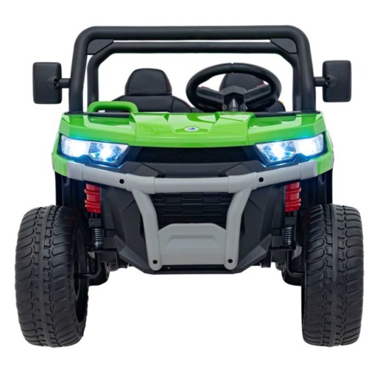 JOKO Elektrické autíčko s Elektricky vyklápacou vlečkou Pick-Up Speed 900, EFEKT Hojdania, kožené sedadlo, 6 kolies, penové kole