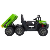 JOKO Elektrické autíčko s Elektricky vyklápacou vlečkou Pick-Up Speed 900, EFEKT Hojdania, kožené sedadlo, 6 kolies, penové kole