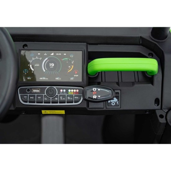 JOKO Elektrické autíčko s Elektricky vyklápacou vlečkou Pick-Up Speed 900, EFEKT Hojdania, kožené sedadlo, 6 kolies, penové kole