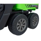 JOKO Elektrické autíčko s Elektricky vyklápacou vlečkou Pick-Up Speed 900, EFEKT Hojdania, kožené sedadlo, 6 kolies, penové kole