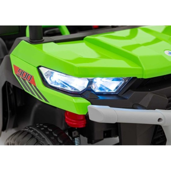 JOKO Elektrické autíčko s Elektricky vyklápacou vlečkou Pick-Up Speed 900, EFEKT Hojdania, kožené sedadlo, 6 kolies, penové kole