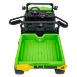 JOKO Elektrické autíčko s Elektricky vyklápacou vlečkou Pick-Up Speed 900, EFEKT Hojdania, kožené sedadlo, 6 kolies, penové kole