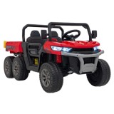 JOKO Elektrické autíčko s Elektricky vyklápacou vlečkou Pick-Up Speed 900, EFEKT Hojdania, kožené sedadlo, 6 kolies, penové kole