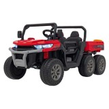 JOKO Elektrické autíčko s Elektricky vyklápacou vlečkou Pick-Up Speed 900, EFEKT Hojdania, kožené sedadlo, 6 kolies, penové kole