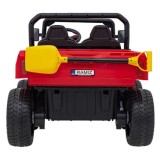 JOKO Elektrické autíčko s Elektricky vyklápacou vlečkou Pick-Up Speed 900, EFEKT Hojdania, kožené sedadlo, 6 kolies, penové kole