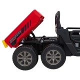 JOKO Elektrické autíčko s Elektricky vyklápacou vlečkou Pick-Up Speed 900, EFEKT Hojdania, kožené sedadlo, 6 kolies, penové kole