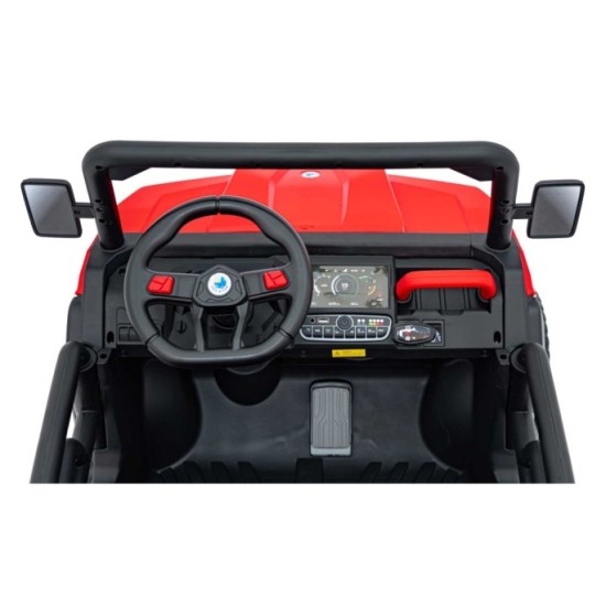 JOKO Elektrické autíčko s Elektricky vyklápacou vlečkou Pick-Up Speed 900, EFEKT Hojdania, kožené sedadlo, 6 kolies, penové kole