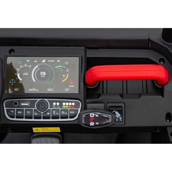 JOKO Elektrické autíčko s Elektricky vyklápacou vlečkou Pick-Up Speed 900, EFEKT Hojdania, kožené sedadlo, 6 kolies, penové kole