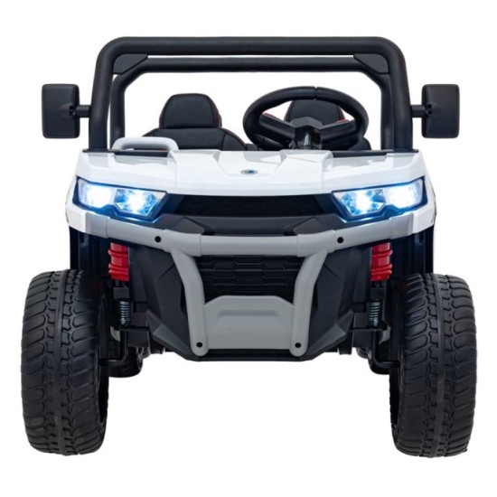 JOKO Elektrické autíčko s Elektricky vyklápacou vlečkou Pick-Up Speed 900, EFEKT Hojdania, kožené sedadlo, 6 kolies, penové kole