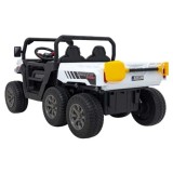 JOKO Elektrické autíčko s Elektricky vyklápacou vlečkou Pick-Up Speed 900, EFEKT Hojdania, kožené sedadlo, 6 kolies, penové kole