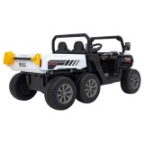 JOKO Elektrické autíčko s Elektricky vyklápacou vlečkou Pick-Up Speed 900, EFEKT Hojdania, kožené sedadlo, 6 kolies, penové kole