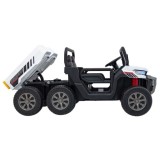 JOKO Elektrické autíčko s Elektricky vyklápacou vlečkou Pick-Up Speed 900, EFEKT Hojdania, kožené sedadlo, 6 kolies, penové kole