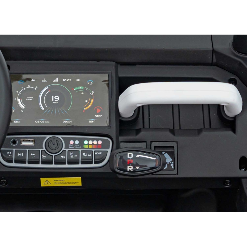 JOKO Elektrické autíčko s Elektricky vyklápacou vlečkou Pick-Up Speed 900, EFEKT Hojdania, kožené sedadlo, 6 kolies, penové kole