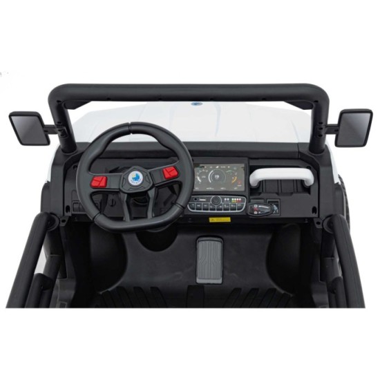 JOKO Elektrické autíčko s Elektricky vyklápacou vlečkou Pick-Up Speed 900, EFEKT Hojdania, kožené sedadlo, 6 kolies, penové kole