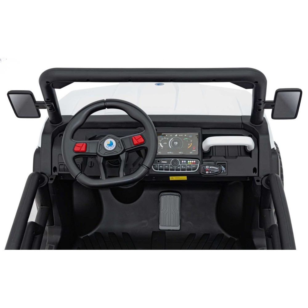 JOKO Elektrické autíčko s Elektricky vyklápacou vlečkou Pick-Up Speed 900, EFEKT Hojdania, kožené sedadlo, 6 kolies, penové kole