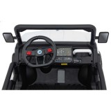 JOKO Elektrické autíčko s Elektricky vyklápacou vlečkou Pick-Up Speed 900, EFEKT Hojdania, kožené sedadlo, 6 kolies, penové kole