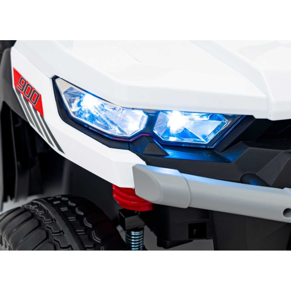 JOKO Elektrické autíčko s Elektricky vyklápacou vlečkou Pick-Up Speed 900, EFEKT Hojdania, kožené sedadlo, 6 kolies, penové kole