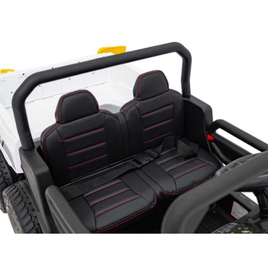 JOKO Elektrické autíčko s Elektricky vyklápacou vlečkou Pick-Up Speed 900, EFEKT Hojdania, kožené sedadlo, 6 kolies, penové kole