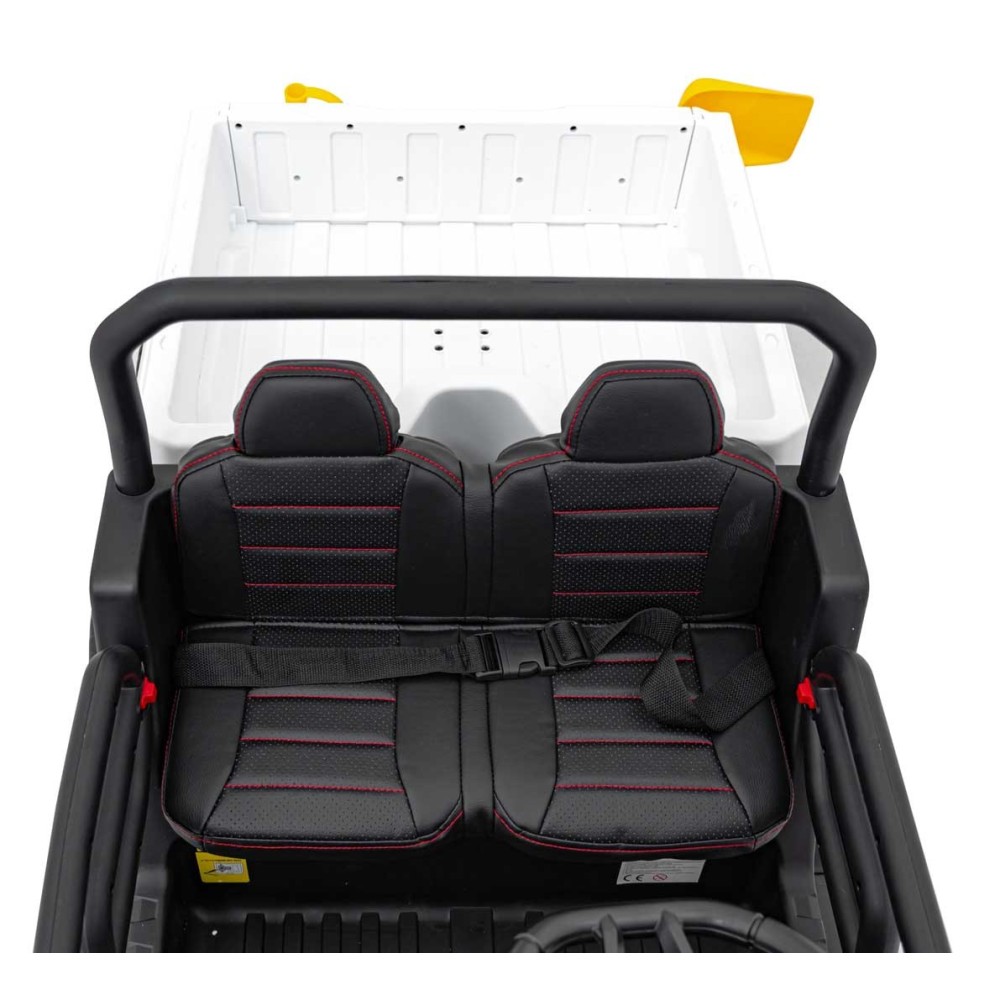 JOKO Elektrické autíčko s Elektricky vyklápacou vlečkou Pick-Up Speed 900, EFEKT Hojdania, kožené sedadlo, 6 kolies, penové kole