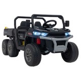 JOKO Elektrické autíčko s Elektricky vyklápacou vlečkou Pick-Up Speed 900, EFEKT Hojdania, kožené sedadlo, 6 kolies, penové kole