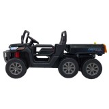 JOKO Elektrické autíčko s Elektricky vyklápacou vlečkou Pick-Up Speed 900, EFEKT Hojdania, kožené sedadlo, 6 kolies, penové kole