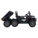 JOKO Elektrické autíčko s Elektricky vyklápacou vlečkou Pick-Up Speed 900, EFEKT Hojdania, kožené sedadlo, 6 kolies, penové kole