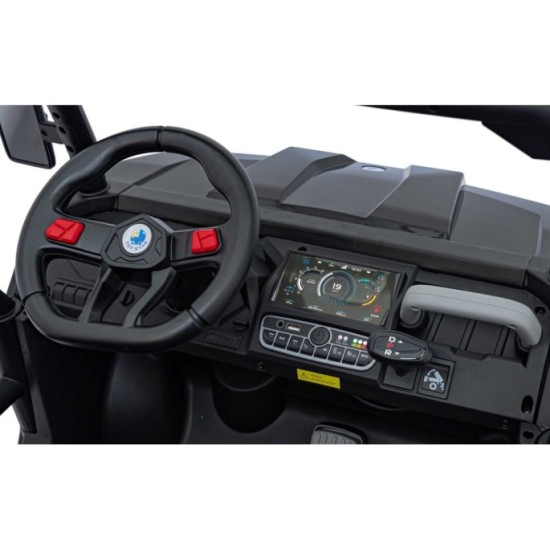 JOKO Elektrické autíčko s Elektricky vyklápacou vlečkou Pick-Up Speed 900, EFEKT Hojdania, kožené sedadlo, 6 kolies, penové kole