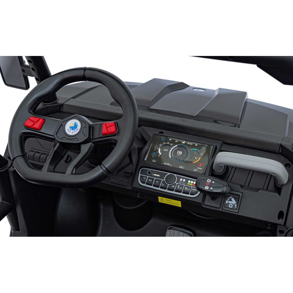 JOKO Elektrické autíčko s Elektricky vyklápacou vlečkou Pick-Up Speed 900, EFEKT Hojdania, kožené sedadlo, 6 kolies, penové kole