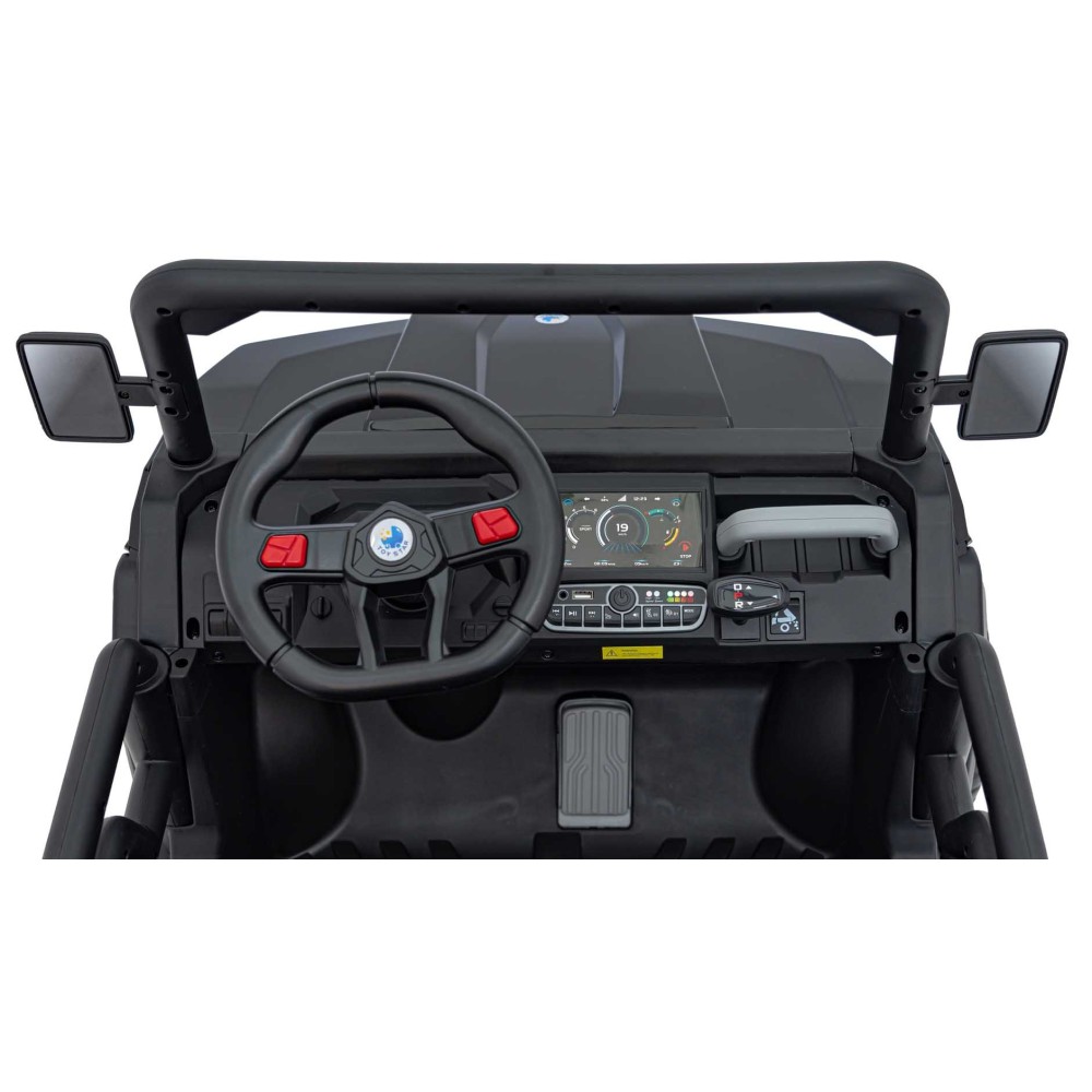 JOKO Elektrické autíčko s Elektricky vyklápacou vlečkou Pick-Up Speed 900, EFEKT Hojdania, kožené sedadlo, 6 kolies, penové kole