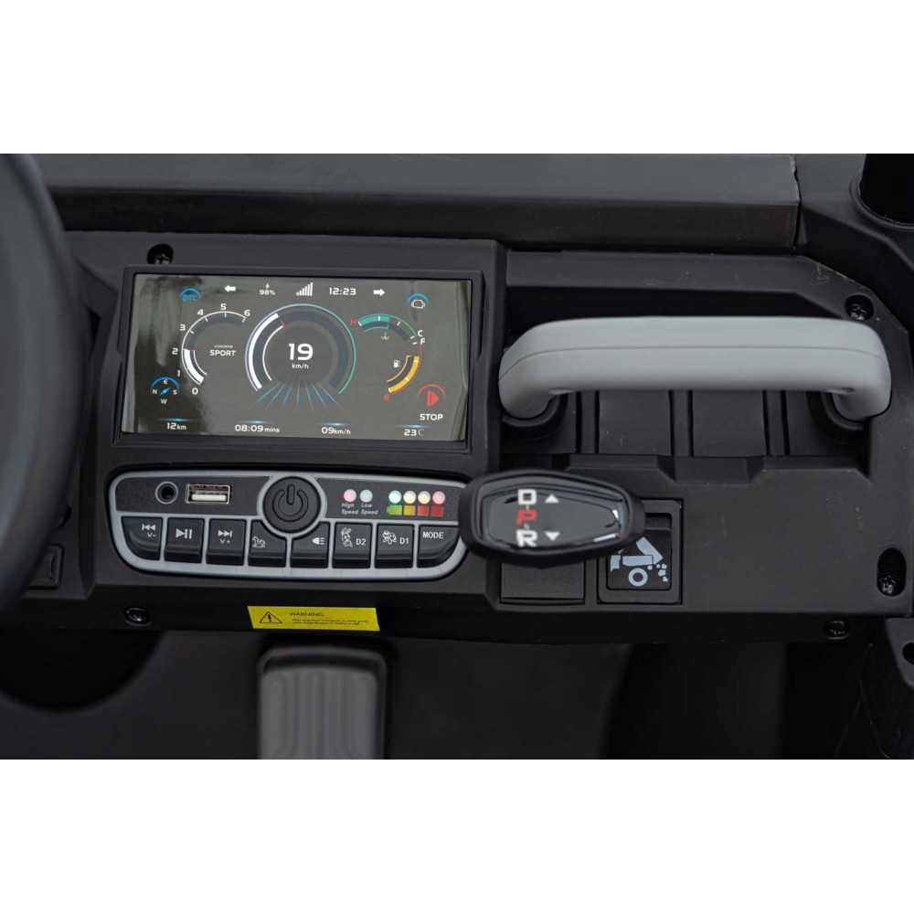 JOKO Elektrické autíčko s Elektricky vyklápacou vlečkou Pick-Up Speed 900, EFEKT Hojdania, kožené sedadlo, 6 kolies, penové kole