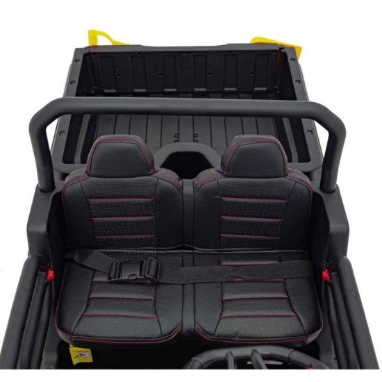 JOKO Elektrické autíčko s Elektricky vyklápacou vlečkou Pick-Up Speed 900, EFEKT Hojdania, kožené sedadlo, 6 kolies, penové kole