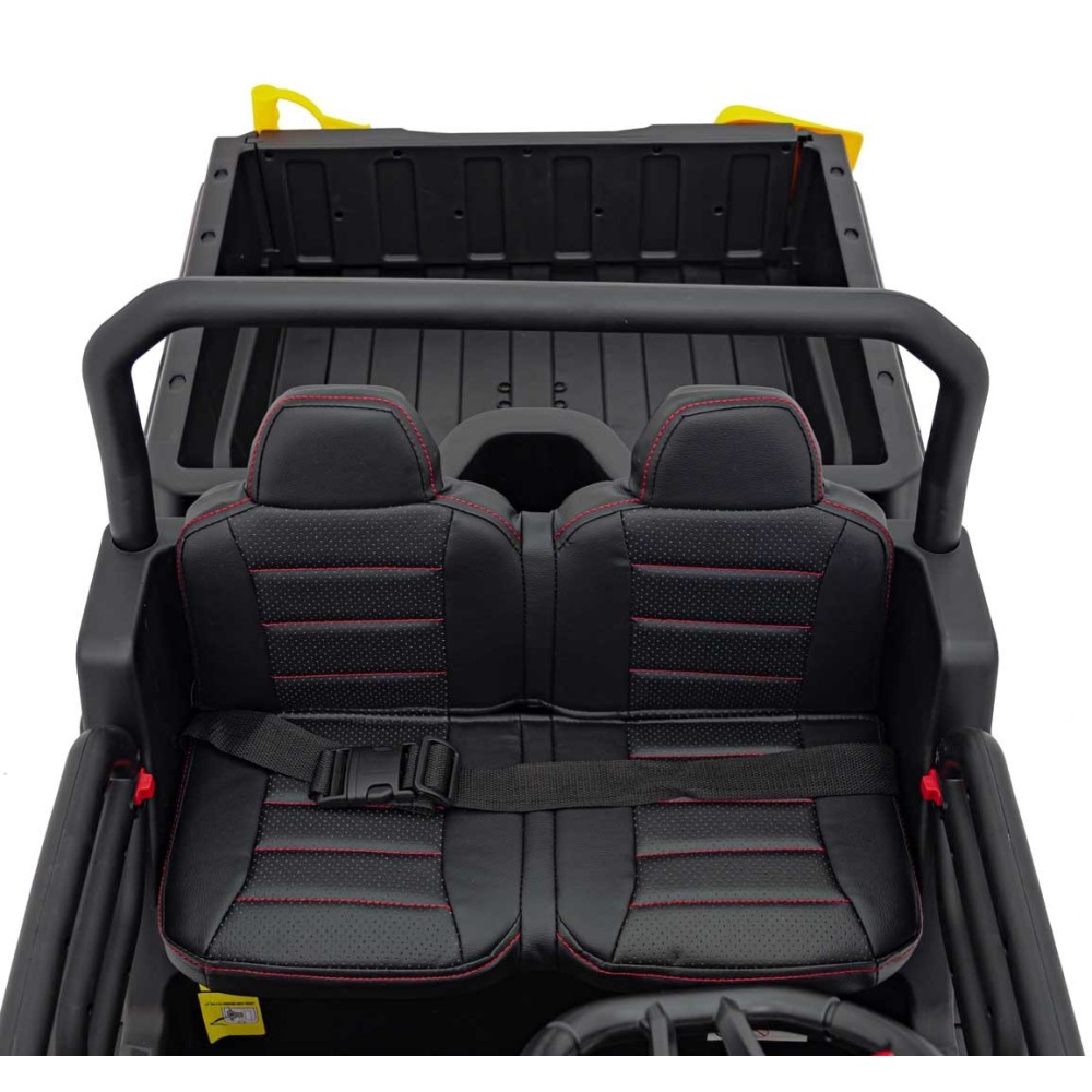 JOKO Elektrické autíčko s Elektricky vyklápacou vlečkou Pick-Up Speed 900, EFEKT Hojdania, kožené sedadlo, 6 kolies, penové kole