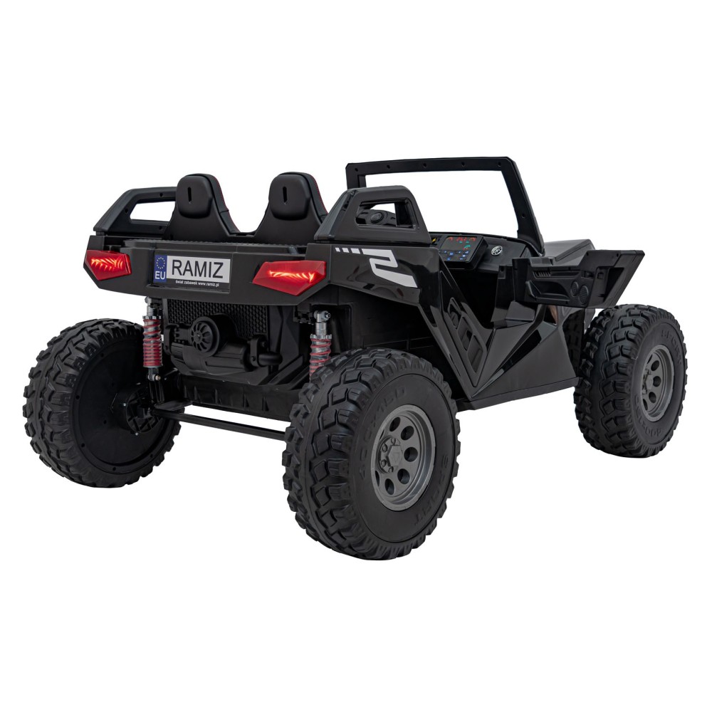 JOKO Elektrické Autíčko Buggy Clash STRONG 4x4 300W 24V, penové kolesá, Dvojmiestne kožené sedadlo, Nosnosť 60kg, čierne