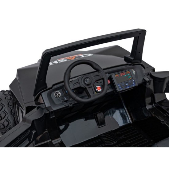 JOKO Elektrické Autíčko Buggy Clash STRONG 4x4 300W 24V, penové kolesá, Dvojmiestne kožené sedadlo, Nosnosť 60kg, čierne