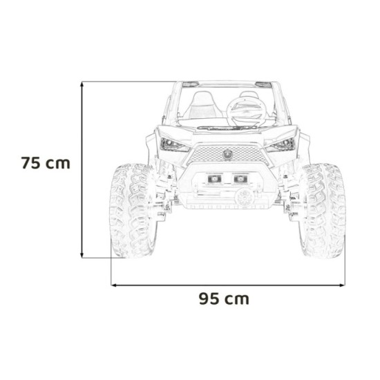 JOKO Elektrické Autíčko Buggy Clash STRONG 4x4 300W 24V, penové kolesá, Dvojmiestne kožené sedadlo, Nosnosť 60kg, čierne