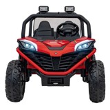 JOKO Elektrické autíčko Buggy FASTER 2x150W, DVOJMIESTNE kožené sedadlo, nosnosť 60kg, penové kolesá, FM rádio, červené