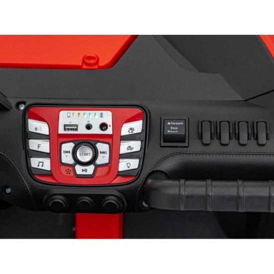 JOKO Elektrické autíčko Buggy FASTER 2x150W, DVOJMIESTNE kožené sedadlo, nosnosť 60kg, penové kolesá, FM rádio, červené