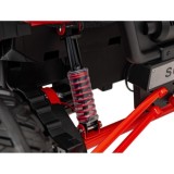 JOKO Elektrické autíčko Buggy FASTER 2x150W, DVOJMIESTNE kožené sedadlo, nosnosť 60kg, penové kolesá, FM rádio, červené
