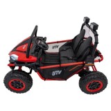 JOKO Elektrické autíčko Buggy FASTER 2x150W, DVOJMIESTNE kožené sedadlo, nosnosť 60kg, penové kolesá, FM rádio, červené