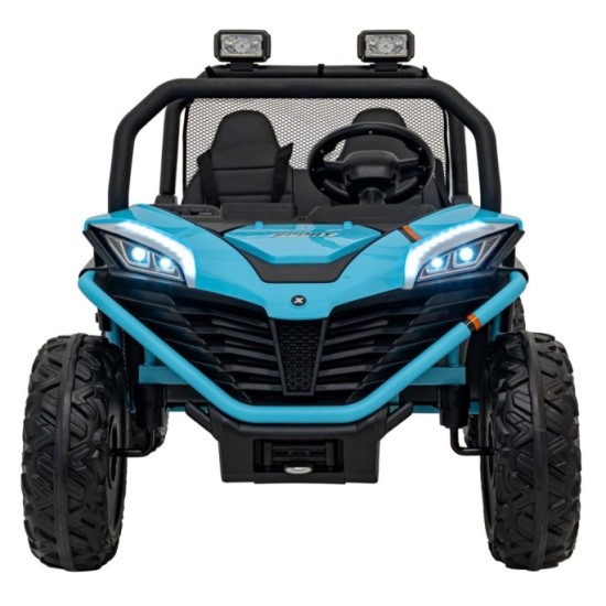JOKO Elektrické autíčko Buggy FASTER 2x150W, DVOJMIESTNE kožené sedadlo, nosnosť 60kg, penové kolesá, FM rádio, modré
