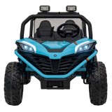 JOKO Elektrické autíčko Buggy FASTER 2x150W, DVOJMIESTNE kožené sedadlo, nosnosť 60kg, penové kolesá, FM rádio, modré