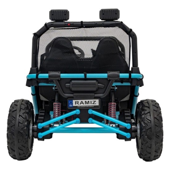 JOKO Elektrické autíčko Buggy FASTER 2x150W, DVOJMIESTNE kožené sedadlo, nosnosť 60kg, penové kolesá, FM rádio, modré