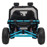 JOKO Elektrické autíčko Buggy FASTER 2x150W, DVOJMIESTNE kožené sedadlo, nosnosť 60kg, penové kolesá, FM rádio, modré