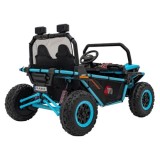 JOKO Elektrické autíčko Buggy FASTER 2x150W, DVOJMIESTNE kožené sedadlo, nosnosť 60kg, penové kolesá, FM rádio, modré