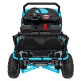 JOKO Elektrické autíčko Buggy FASTER 2x150W, DVOJMIESTNE kožené sedadlo, nosnosť 60kg, penové kolesá, FM rádio, modré