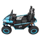 JOKO Elektrické autíčko Buggy FASTER 2x150W, DVOJMIESTNE kožené sedadlo, nosnosť 60kg, penové kolesá, FM rádio, modré