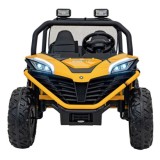 JOKO Elektrické autíčko Buggy FASTER 2x150W, DVOJMIESTNE kožené sedadlo, nosnosť 60kg, penové kolesá, FM rádio, žlté