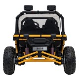 JOKO Elektrické autíčko Buggy FASTER 2x150W, DVOJMIESTNE kožené sedadlo, nosnosť 60kg, penové kolesá, FM rádio, žlté