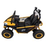 JOKO Elektrické autíčko Buggy FASTER 2x150W, DVOJMIESTNE kožené sedadlo, nosnosť 60kg, penové kolesá, FM rádio, žlté